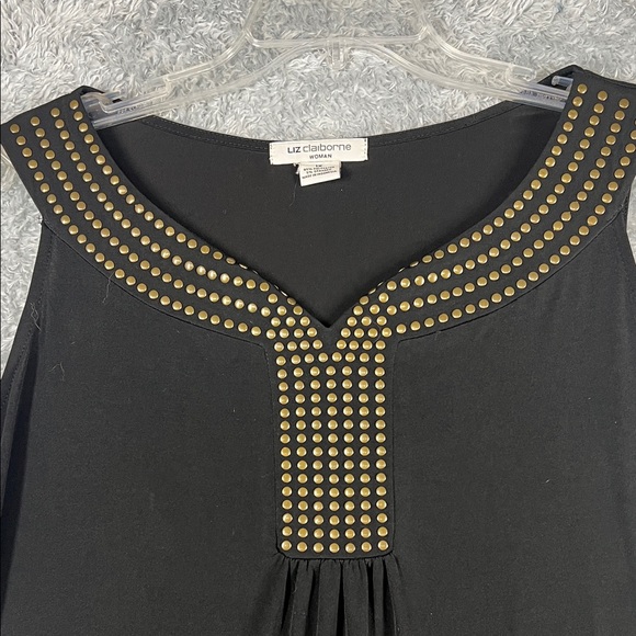 Liz Claiborne Black Mini Dress with Gold Detailing - Picture 5 of 10